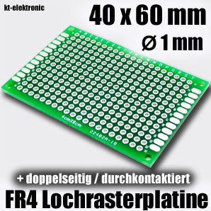 5x 40x60mm Lochrasterplatine 2,54mm doppelseitig Platine Leiterplatte PCB 4x6cm